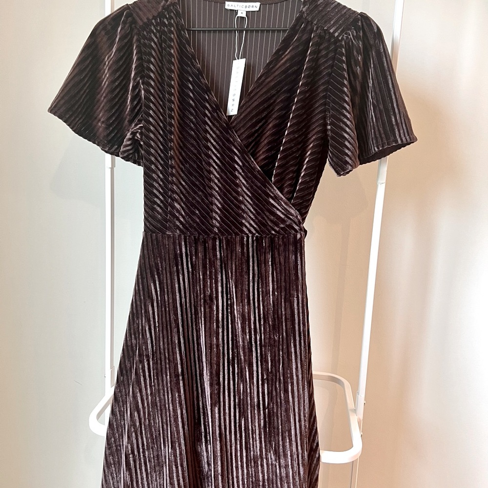 Baltic Born Andi Ribbed Velvet Wrap Dress